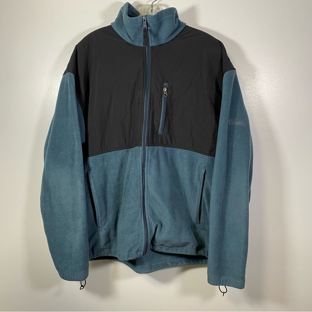 Columbia Blue Denali Full Zip Jacket Fleece Running Jacket XL Winter Ski